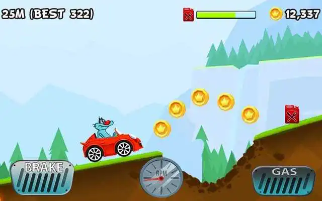 Play Oggy Hill Climb Real Car Racing