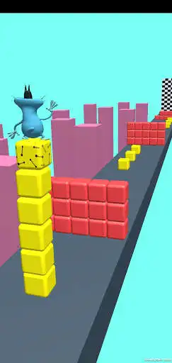 Play Oggy Stack Cube Surfer as an online game Oggy Stack Cube Surfer with UptoPlay