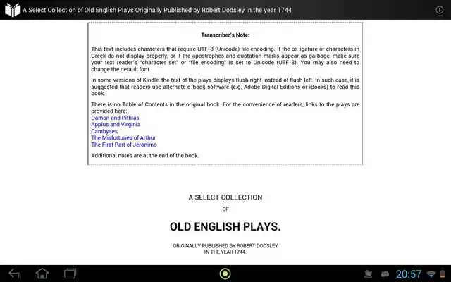 Play Old English Plays
