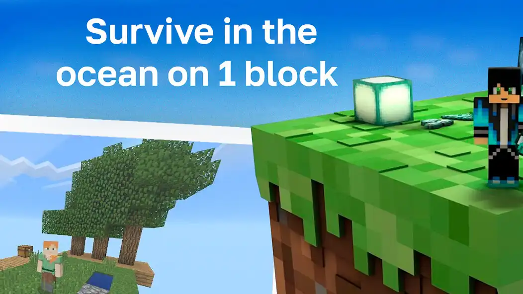 Play One Block Raft Survival Map as an online game One Block Raft Survival Map with UptoPlay