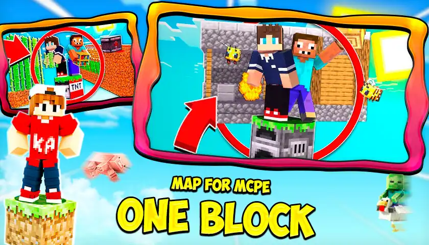 Play One block survival for MCPE as an online game One block survival for MCPE with UptoPlay