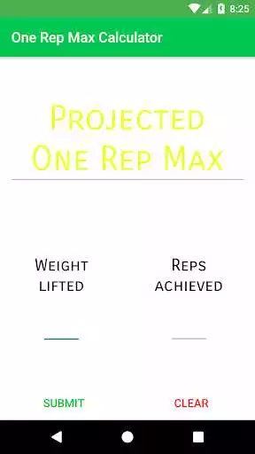 Play One Rep Max Calculator
