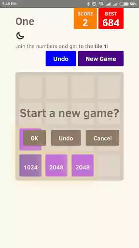 Play One(Reverse2048) as an online game One(Reverse2048) with UptoPlay
