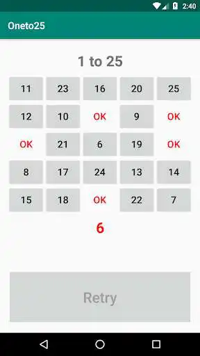 Play OneTo25 as an online game OneTo25 with UptoPlay