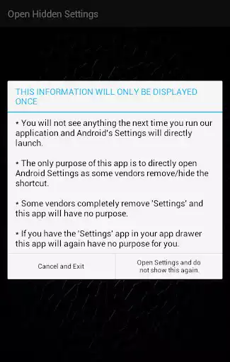Play Open Settings (shortcut to settings)