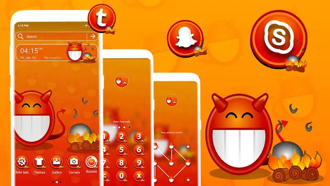 Play Orange Emoji Launcher Theme as an online game Orange Emoji Launcher Theme with UptoPlay