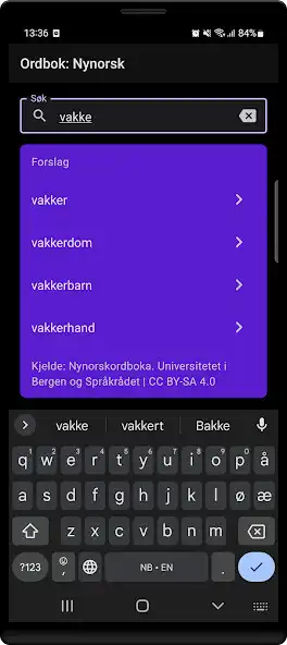 Play Ordbok: Nynorsk as an online game Ordbok: Nynorsk with UptoPlay