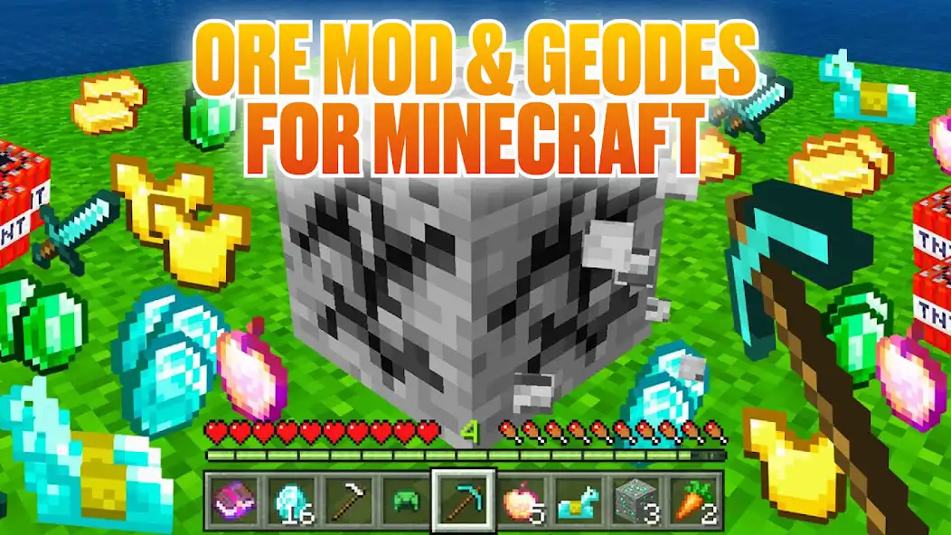Play Ore Mod  Geodes for Minecraft as an online game Ore Mod  Geodes for Minecraft with UptoPlay
