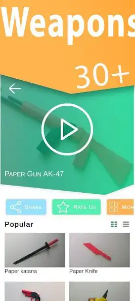 Play Origami Weapons Step By Step as an online game Origami Weapons Step By Step with UptoPlay