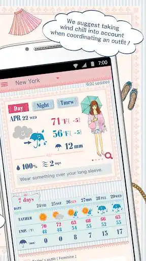 Play OshareWeather - For cute girls as an online game OshareWeather - For cute girls with UptoPlay