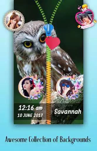 Play Owl Zipper Lock Screen  and enjoy Owl Zipper Lock Screen with UptoPlay