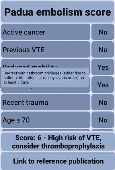 Play Padua Embolism Score  and enjoy Padua Embolism Score with UptoPlay