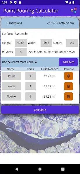 Play Paint Pouring Calculator  and enjoy Paint Pouring Calculator with UptoPlay