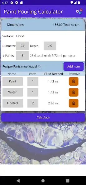 Play Paint Pouring Calculator as an online game Paint Pouring Calculator with UptoPlay