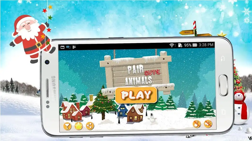 Play Pair Cute Animals - Christmas Edition as an online game Pair Cute Animals - Christmas Edition with UptoPlay