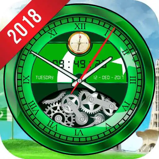 Free play online Pakistani Analog Clock Live Wallpaper 2018 HD Flag  APK