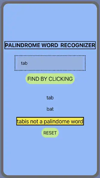Play PALINDROME RECOGNIZER - YATHRA  and enjoy PALINDROME RECOGNIZER - YATHRA with UptoPlay