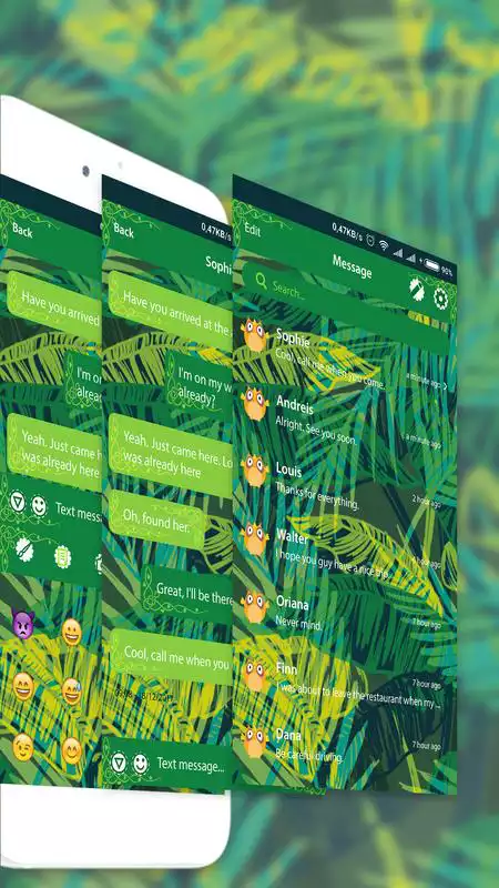 Play Palm Leaf Message SMS Theme 2018