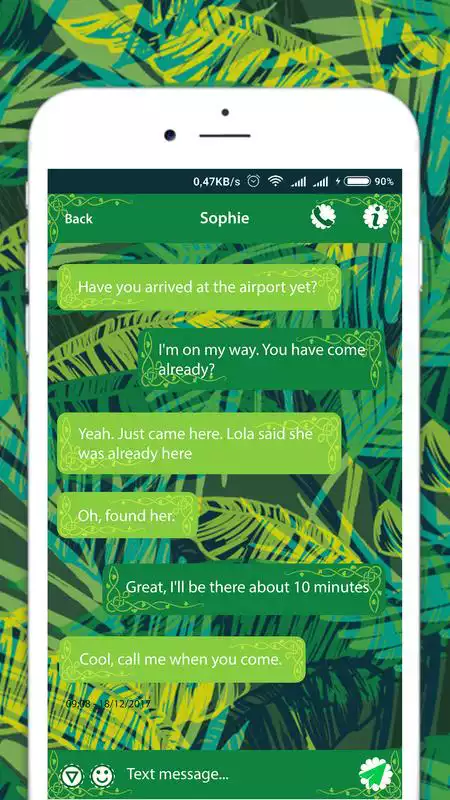 Play Palm Leaf Message SMS Theme 2018