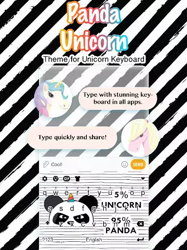Play Panda Unicorn Keyboard Theme for Girls  and enjoy Panda Unicorn Keyboard Theme for Girls with UptoPlay
