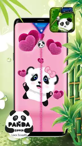 Play Panda Zipper Lock Screen
