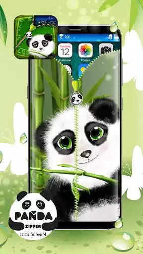 Play Panda Zipper Lock Screen