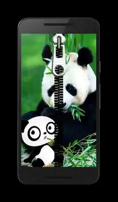 Play Panda Zipper Lock Screen