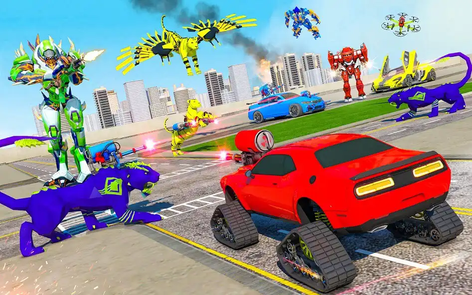 Play Panther Robot Transform Car as an online game Panther Robot Transform Car with UptoPlay