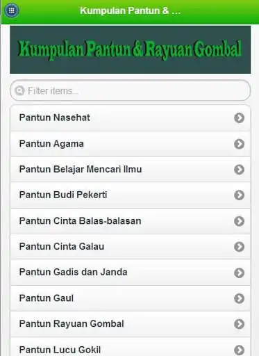 Play Pantun & Rayuan Gombal  and enjoy Pantun & Rayuan Gombal with UptoPlay