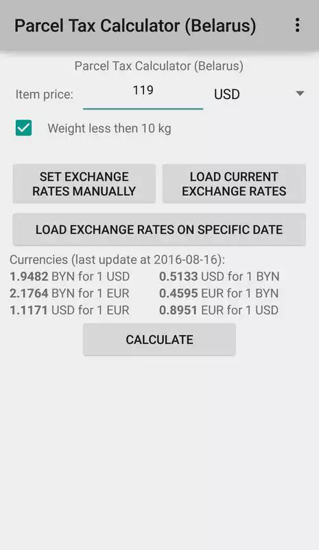 Play Parcel Tax Calculator Belarus