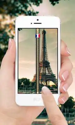 Play Paris Background Zipper Lock
