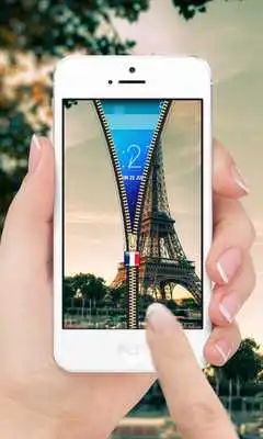 Play Paris Background Zipper Lock