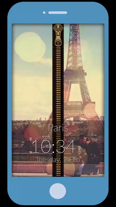 Play Paris Love Zipper Lock Screen