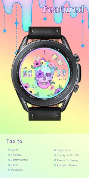 Play Pastel Skull Flower_Watchface  and enjoy Pastel Skull Flower_Watchface with UptoPlay
