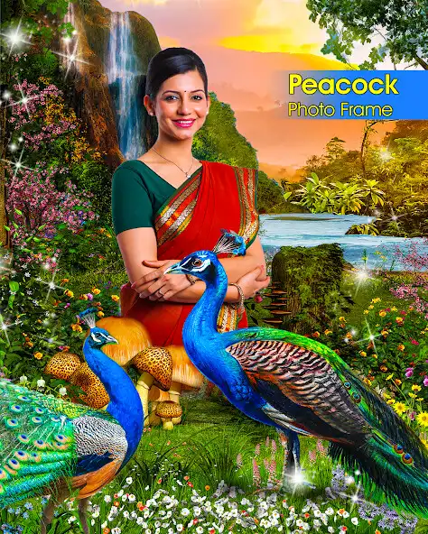 Play Peacock Photo Frames Garnish as an online game Peacock Photo Frames Garnish with UptoPlay