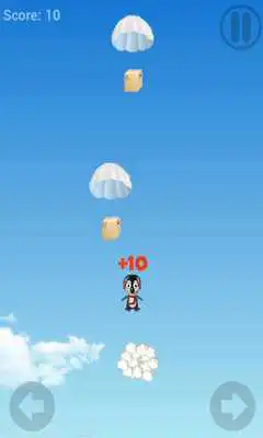 Play penguin jump: parachutes
