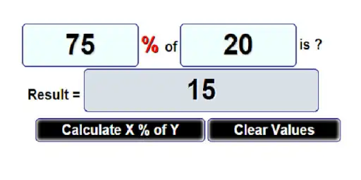 Play Percentage Calculator 3 in 1 as an online game Percentage Calculator 3 in 1 with UptoPlay