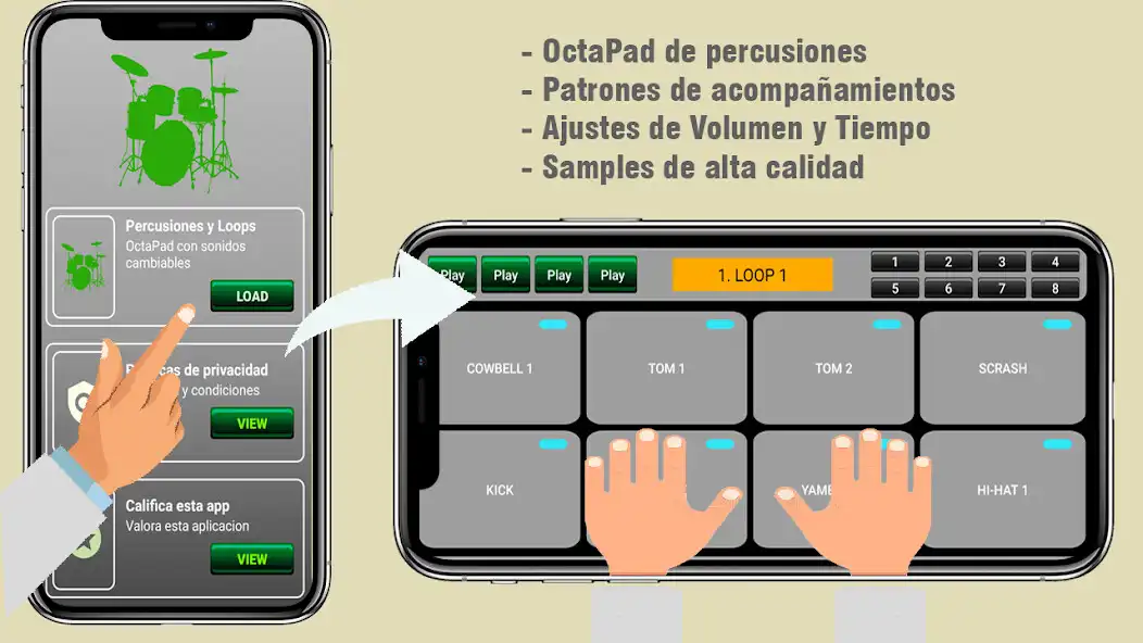 Play Percusión App: Octapad batería as an online game Percusión App: Octapad batería with UptoPlay