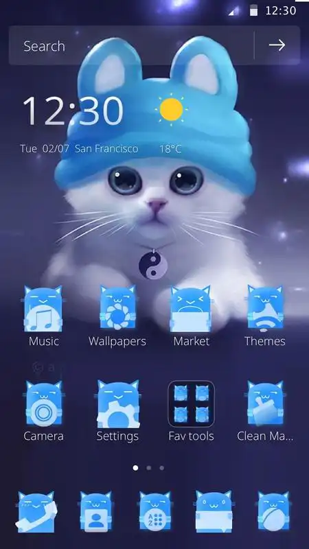 Play Persian cat theme white Blue cat theme Cartoon cat
