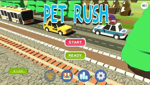 Play Pet Rush - Cross Road Game as an online game Pet Rush - Cross Road Game with UptoPlay