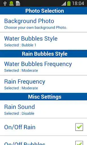 Play Photo Rain Bubbles LWP