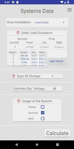 Play Photovoltaic System Calculator as an online game Photovoltaic System Calculator with UptoPlay