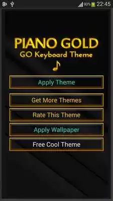 Play Piano Gold GO Keyboard Theme