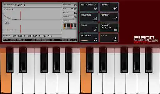 Play APK PIANO SAMPLER BETA 4.2  and enjoy PIANO SAMPLER BETA 4.2 with UptoPlay com.aammff.alvaro.keyboard_42
