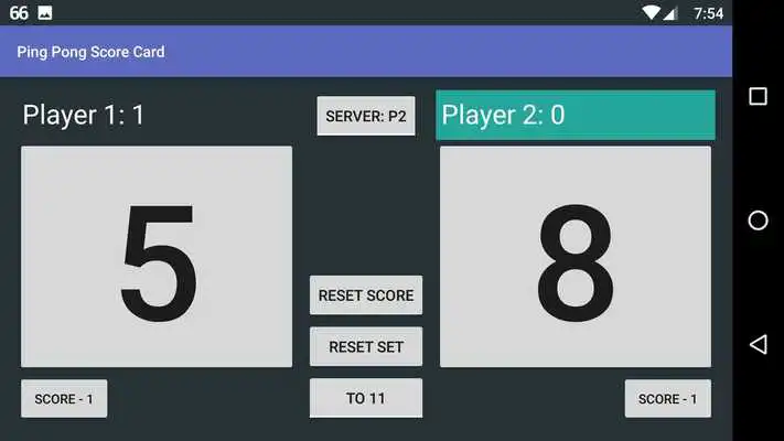 Play Ping Pong Score Card