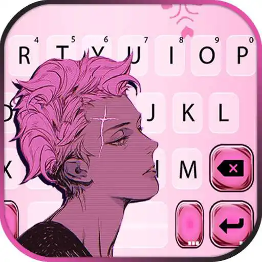 Play Pink Anime Boy Keyboard Background APK