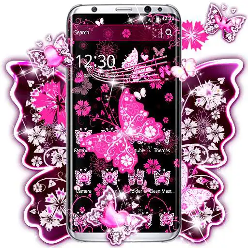 Free play online Pink Black Butterfly Theme APK