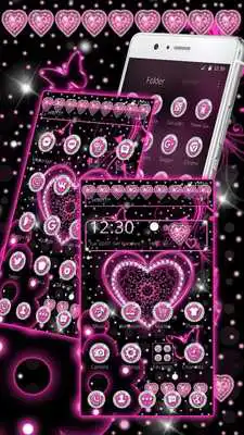 Play Pink Black Diamond Glitter Heart Theme