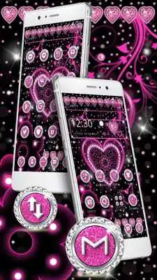 Play Pink Black Diamond Glitter Heart Theme
