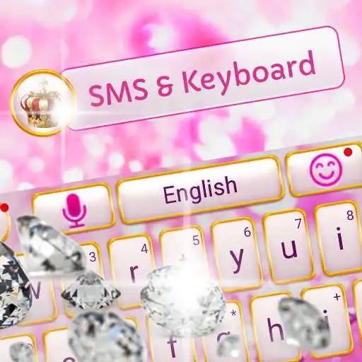 Run free android online Pink bling glitter keyboard and SMS theme APK